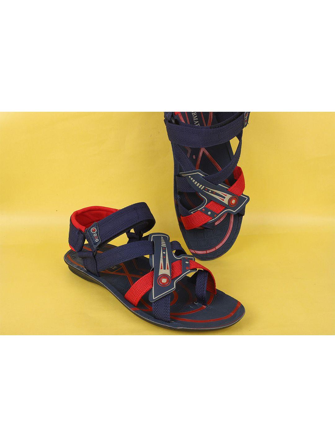 fabbmate men red & blue sports sandals