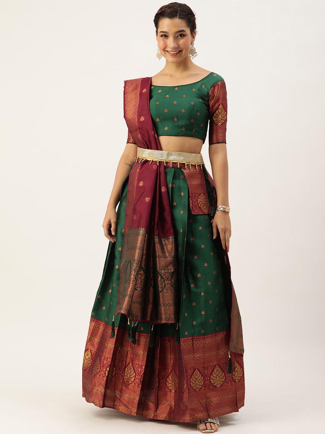 fabcartz semi-stitched lehenga & unstitched blouse with dupatta