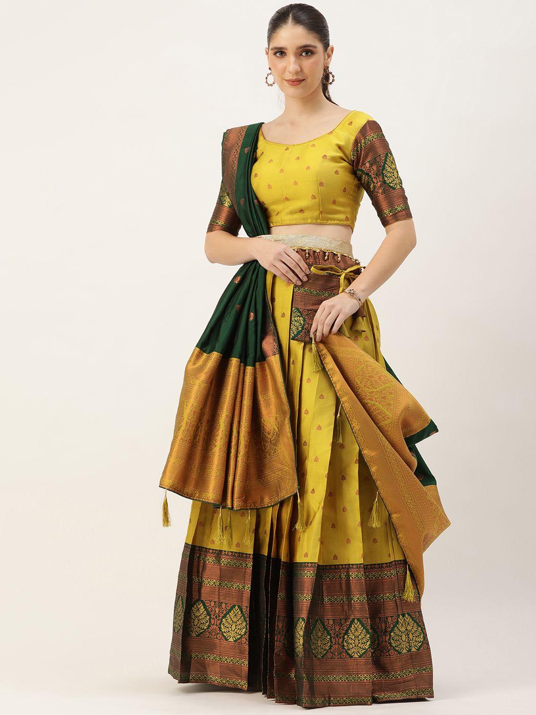 fabcartz semi-stitched lehenga & unstitched blouse with dupatta