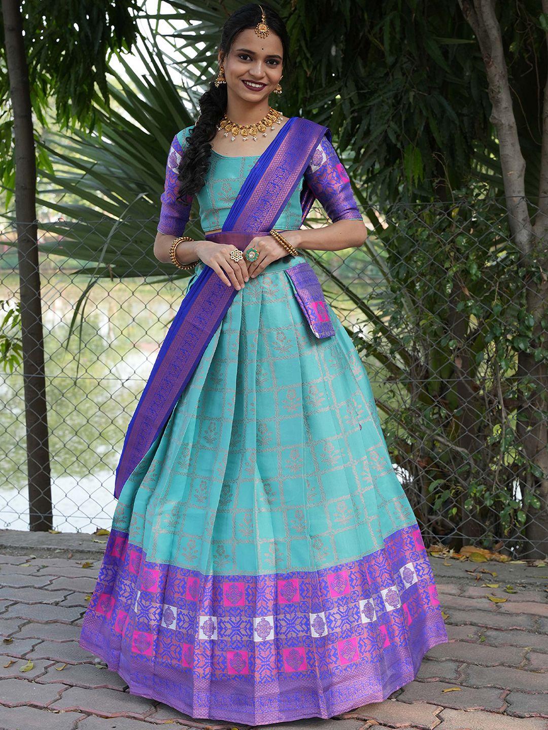 fabcartz semi-stitched lehenga & unstitched blouse with dupatta