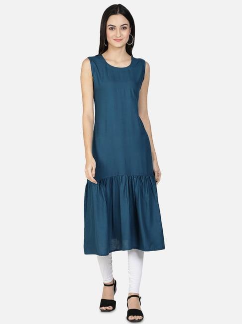 fabclub blue a line kurta