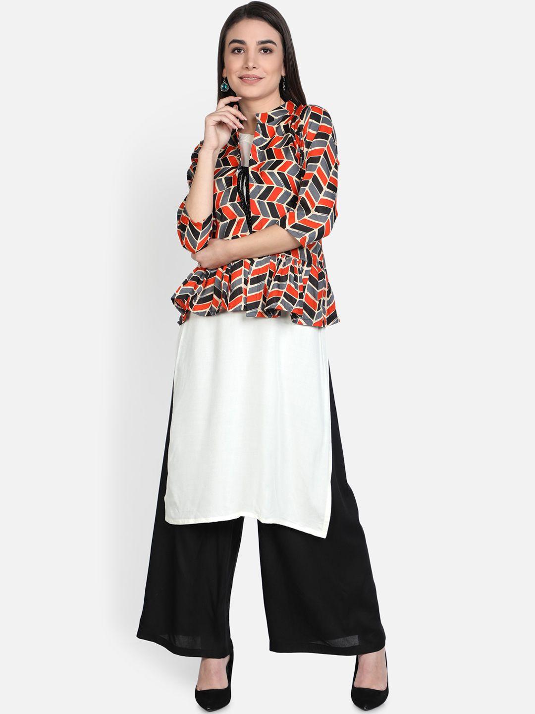 fabclub printed pleated kurta with palazzos