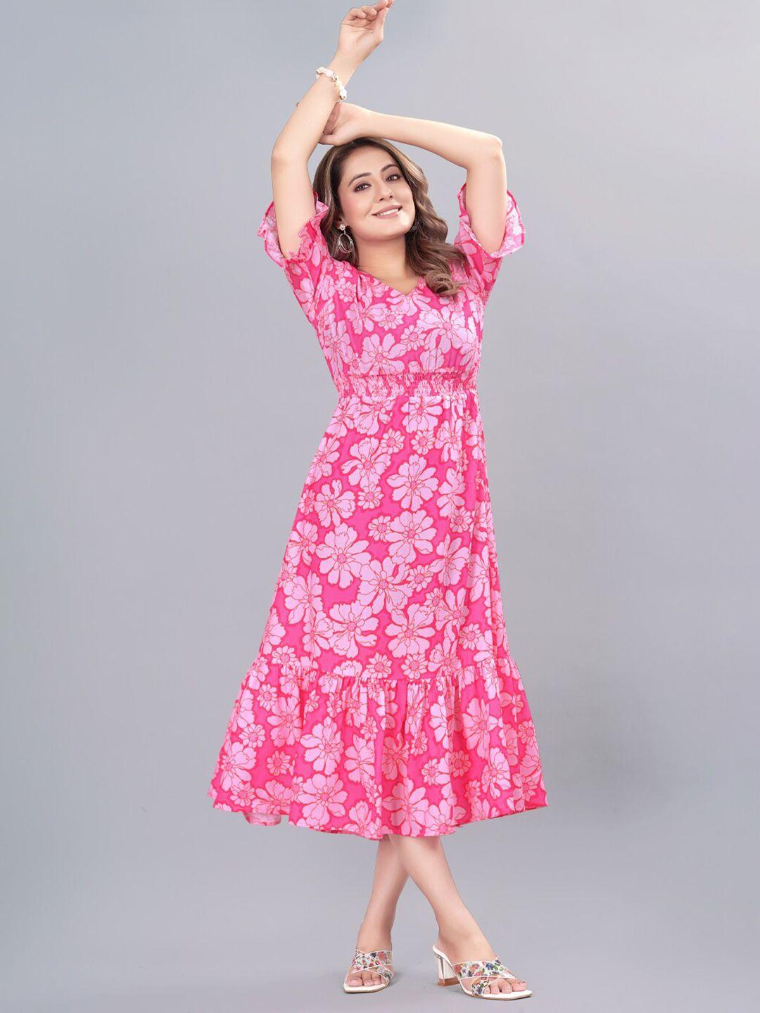 fabdyor pink crepe maxi dress