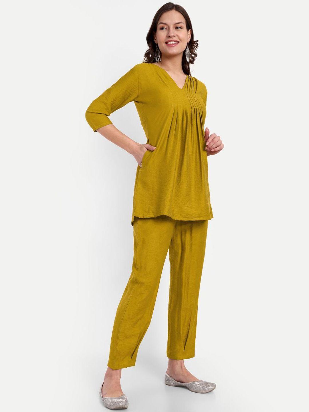fabdyor v-neck tunic with trousers