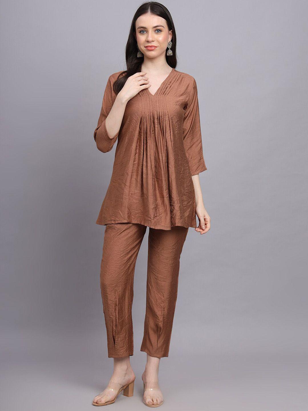 fabdyor v-neck tunic with trousers