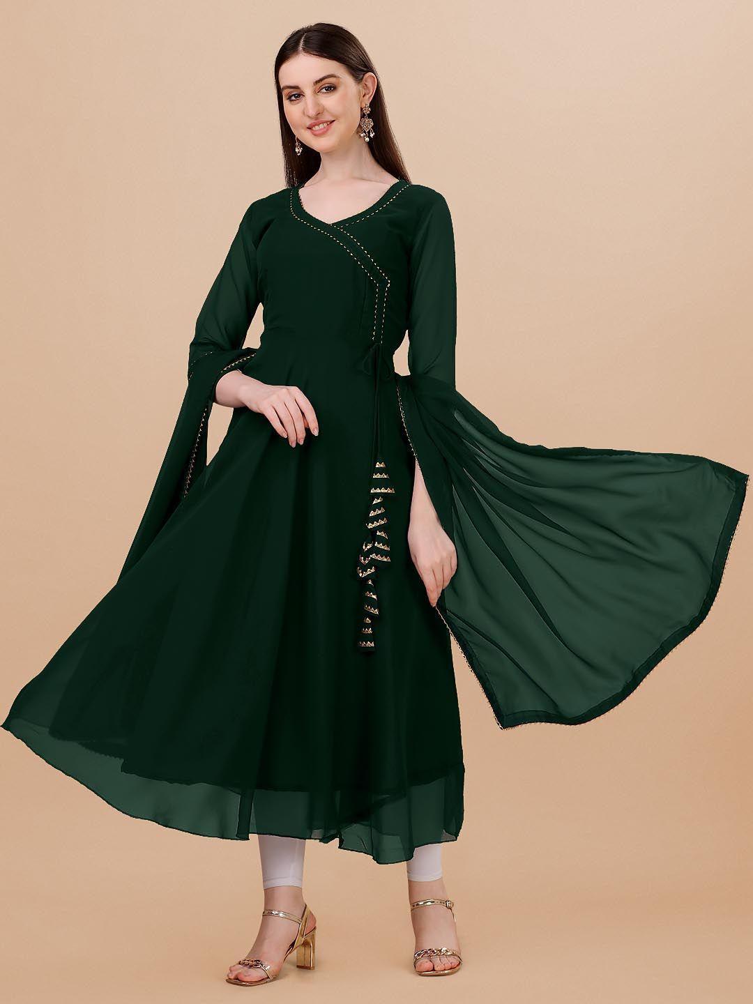 fabfairy v-neck georgette anarkali kurta