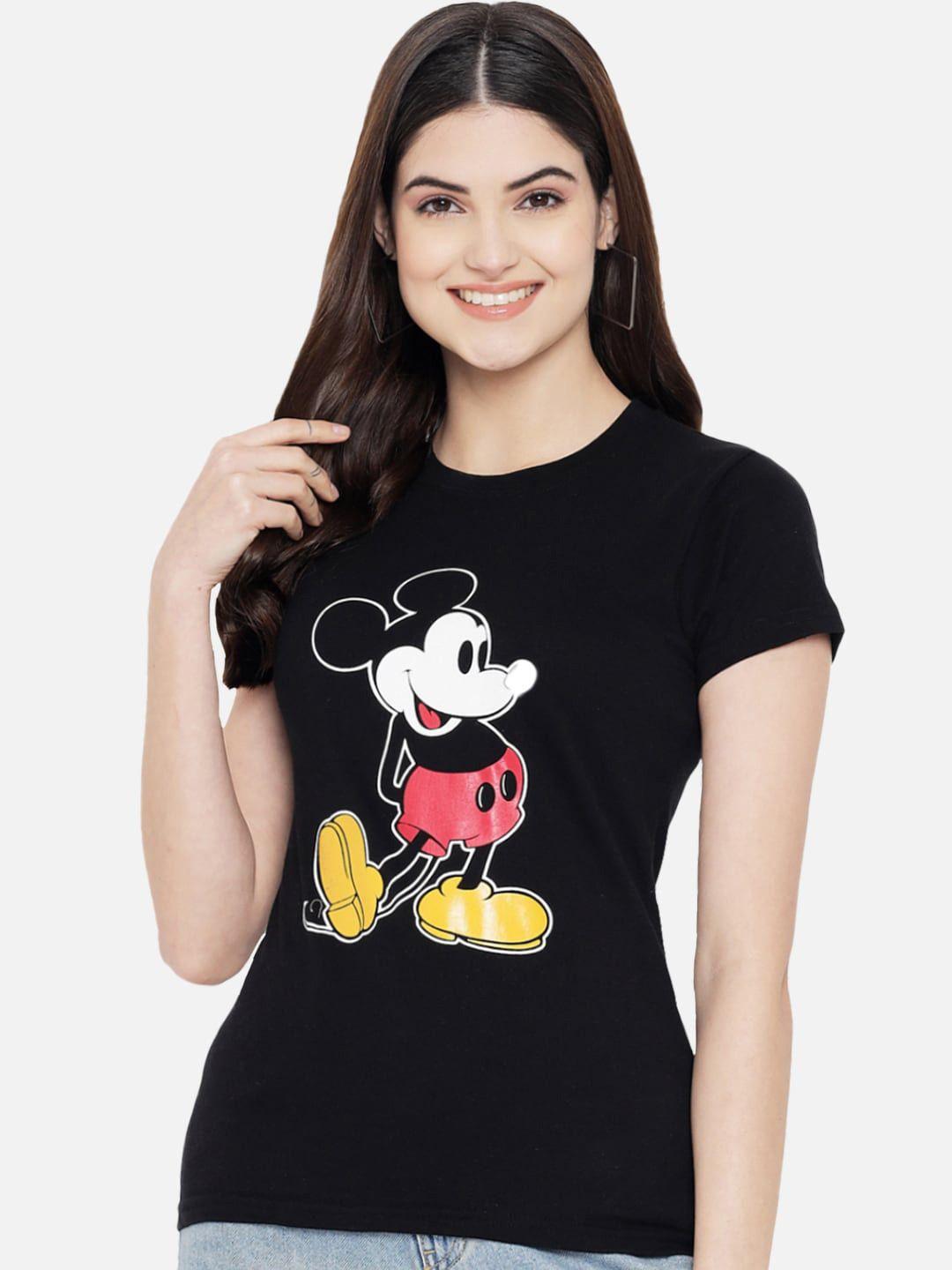 fabflee mickey mouse printed cotton t-shirt
