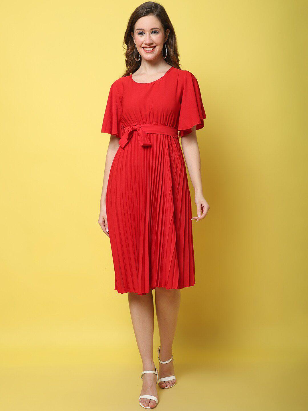 fabflee flared sleeve fit and flare dress