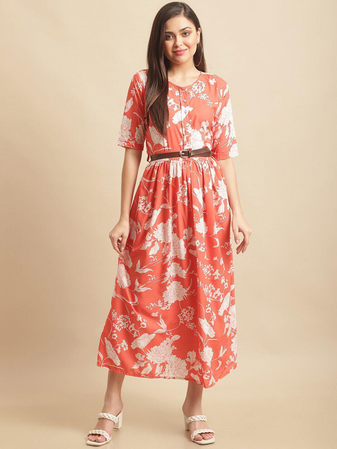 fabflee floral printed rayon a-line maxi dress