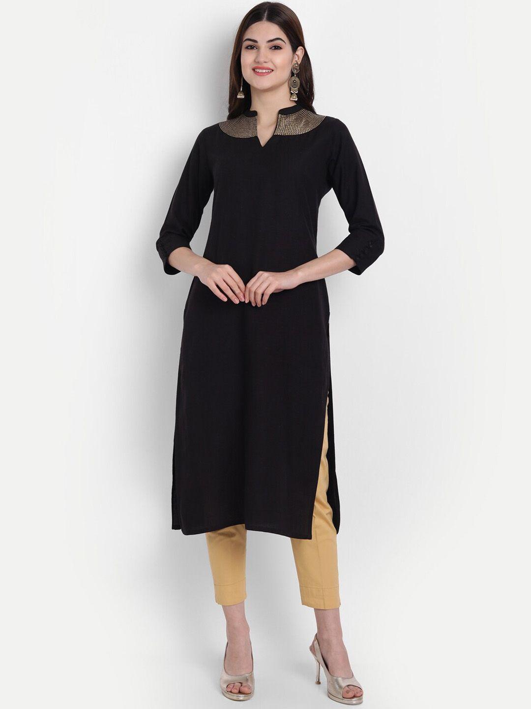 fabglobal women black kurta