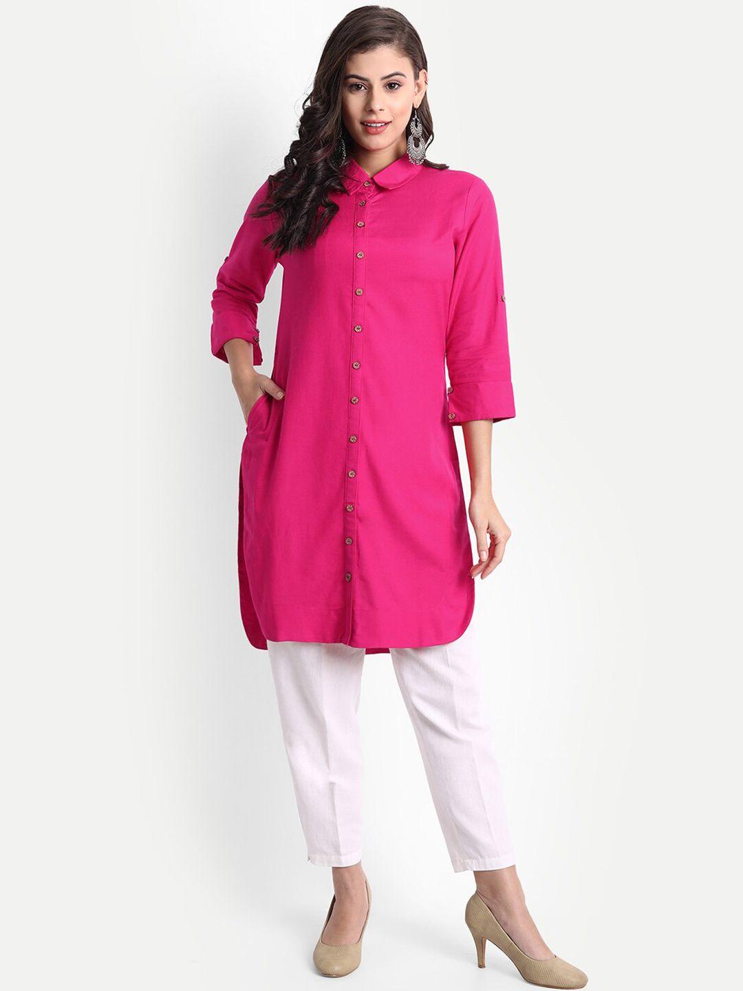 fabglobal women pink solid tunic