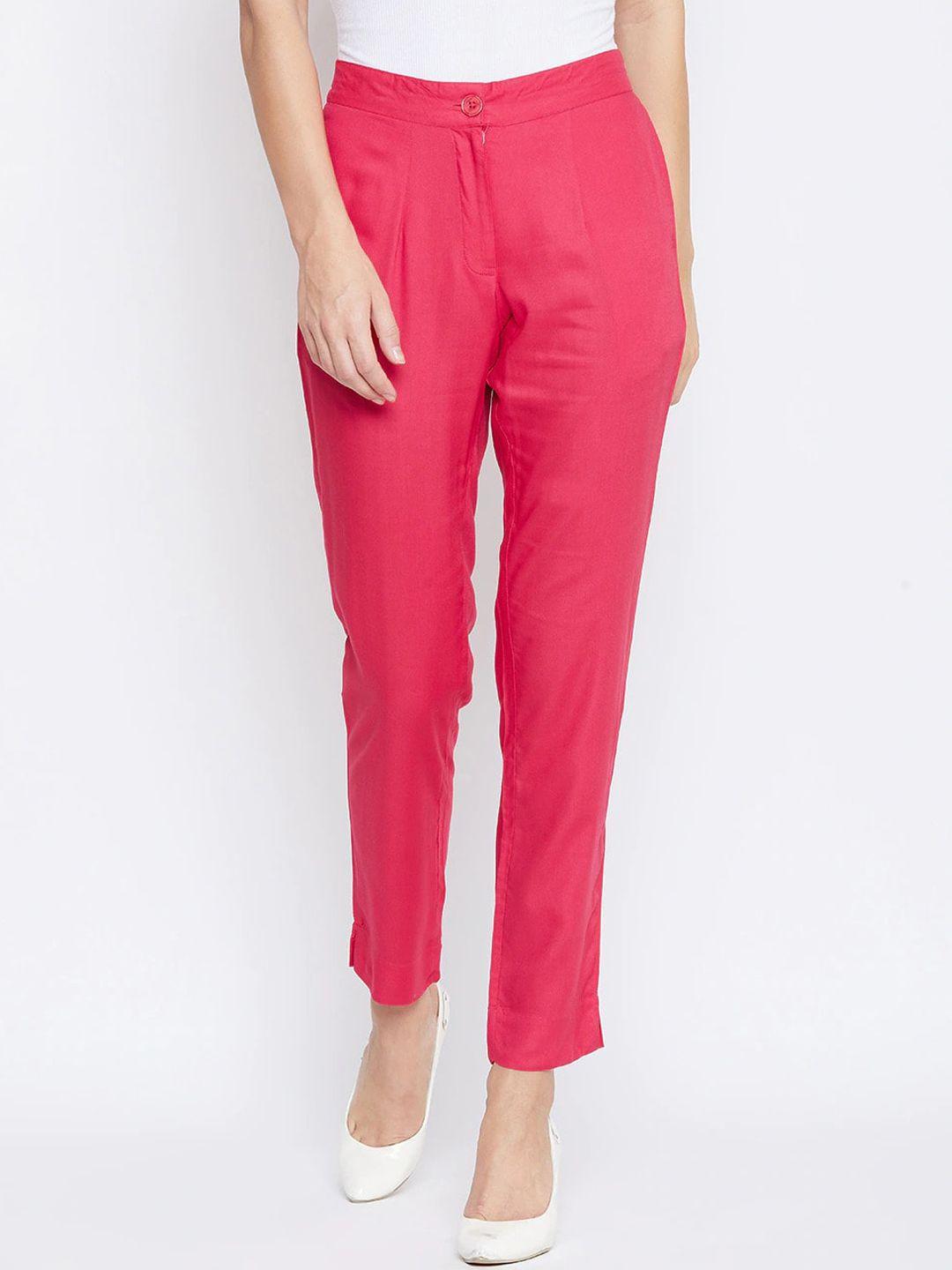 fabglobal women relaxed slim fit easy wash trousers
