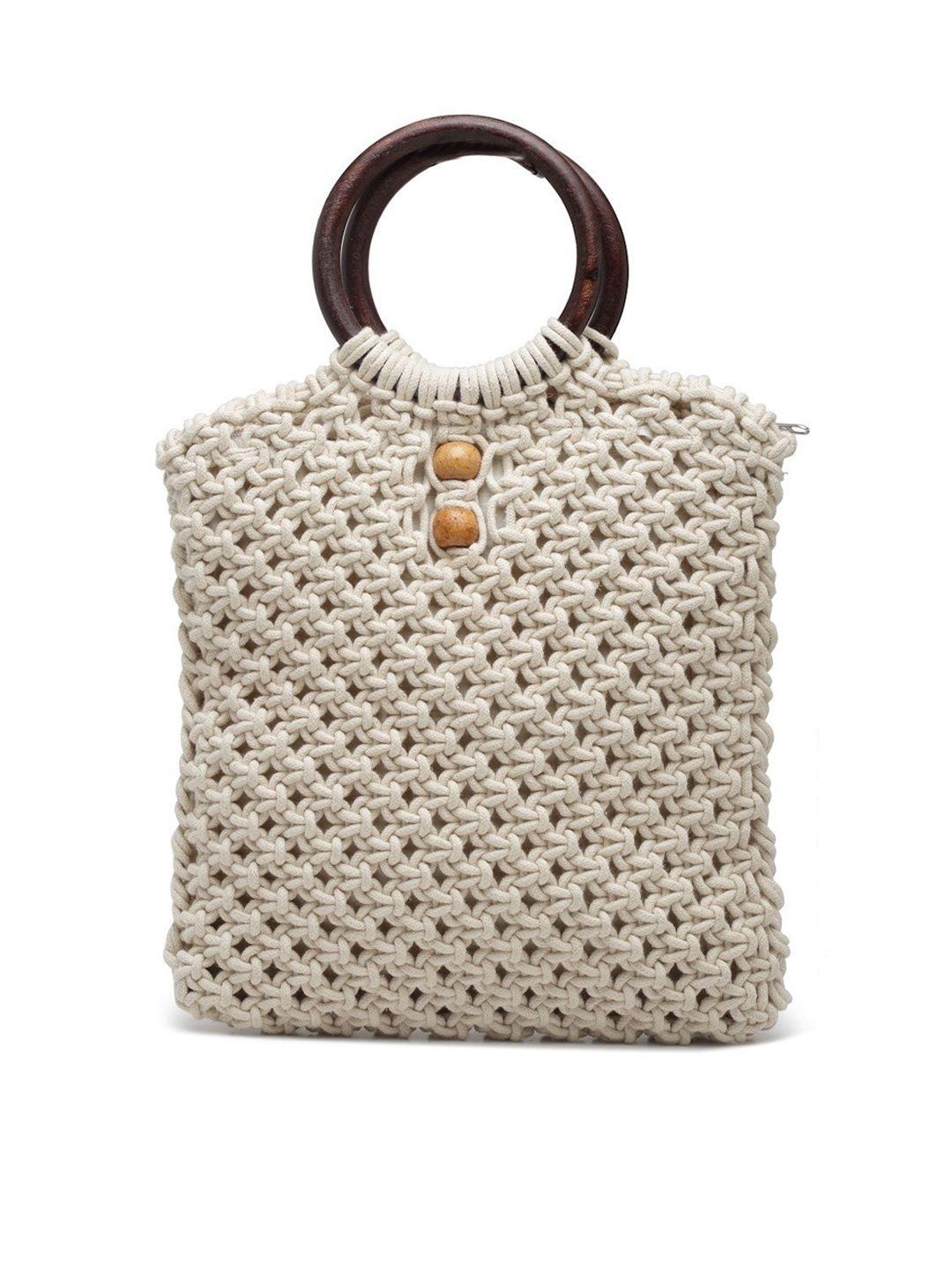 fabinaliv textured structured cotton handheld bag