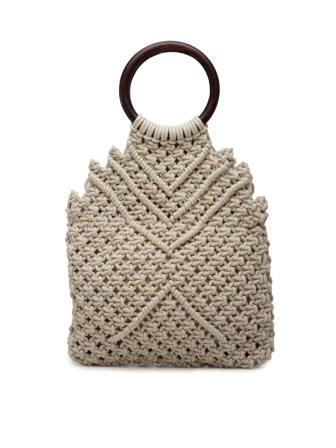 fabinaliv textured structured cotton handheld bag