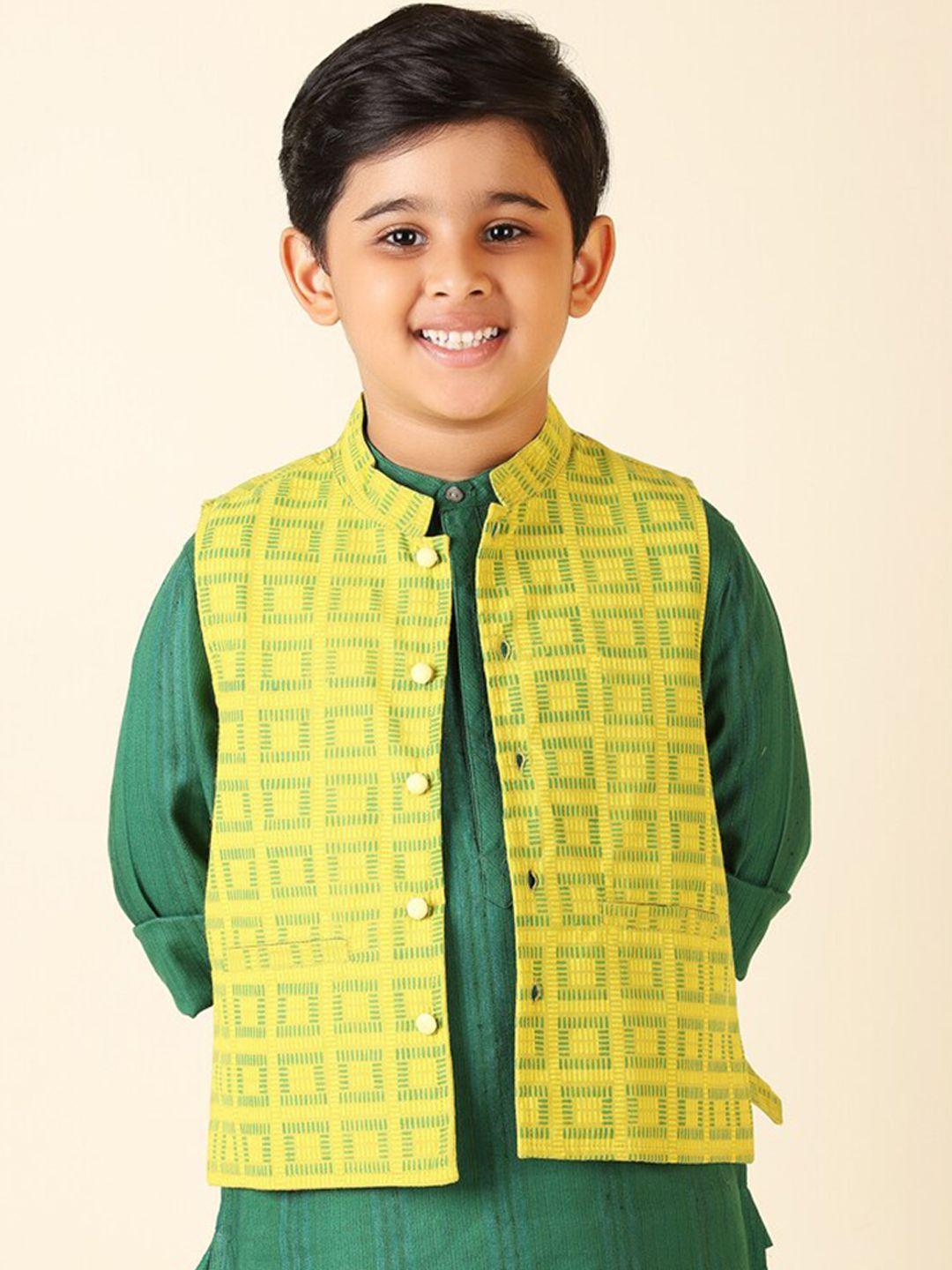 fabindia boys geometric printed cotton nehru jacket