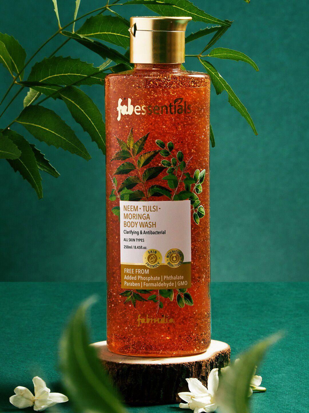 fabindia fabessentials neem tulsi moringa body wash - 250 ml