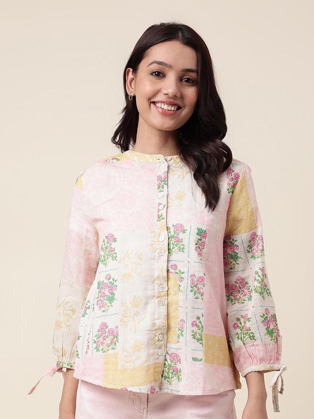 fabindia floral printed cotton casual shirt