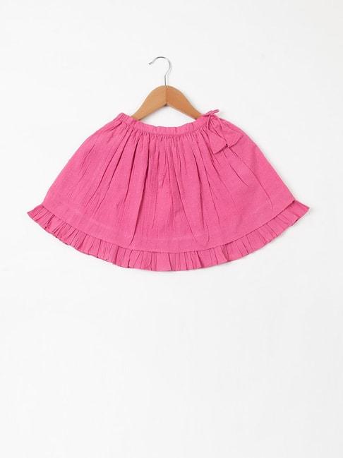 fabindia kids pink solid skirt