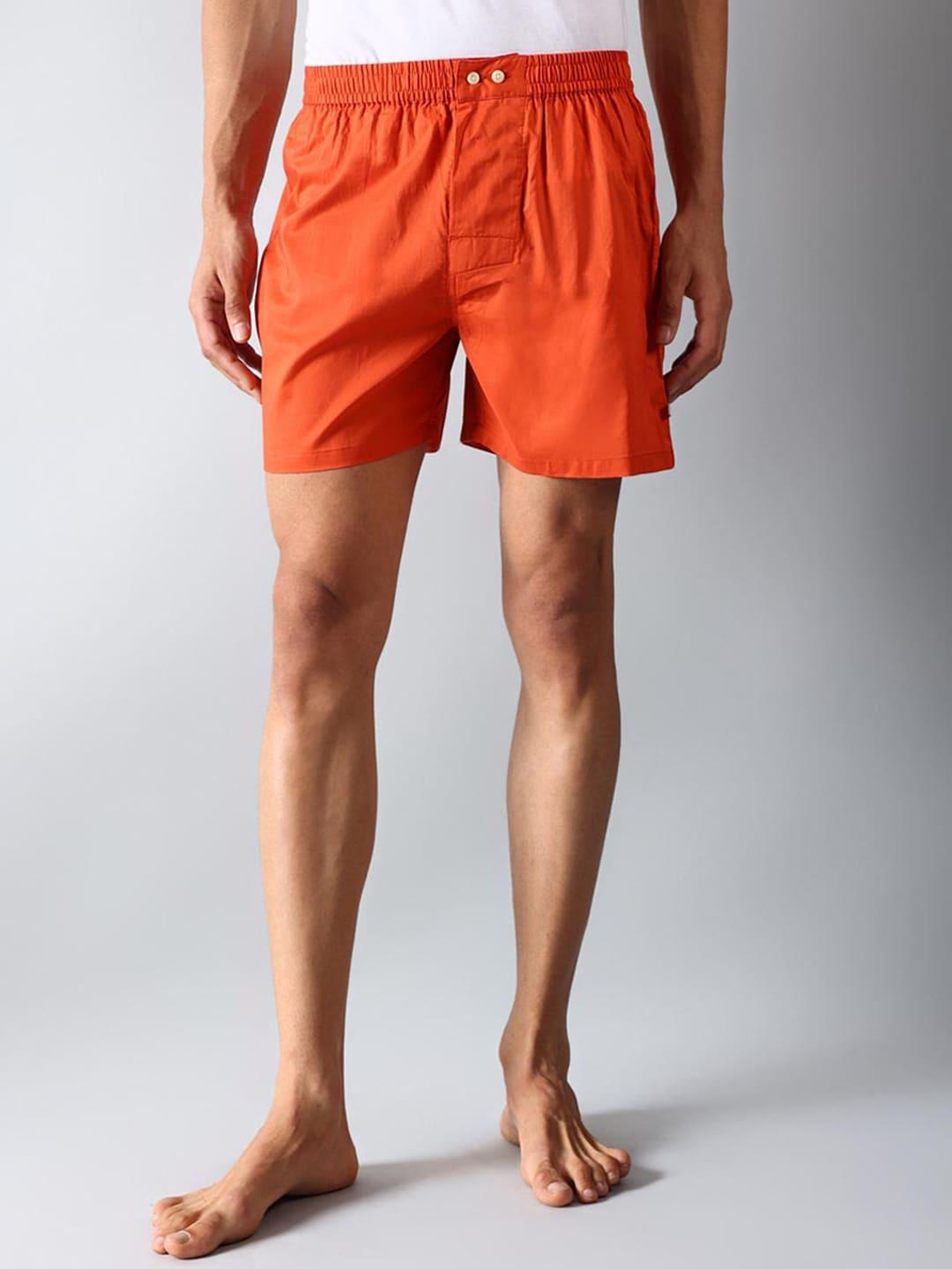 fabindia men mid rise above knee cotton shorts