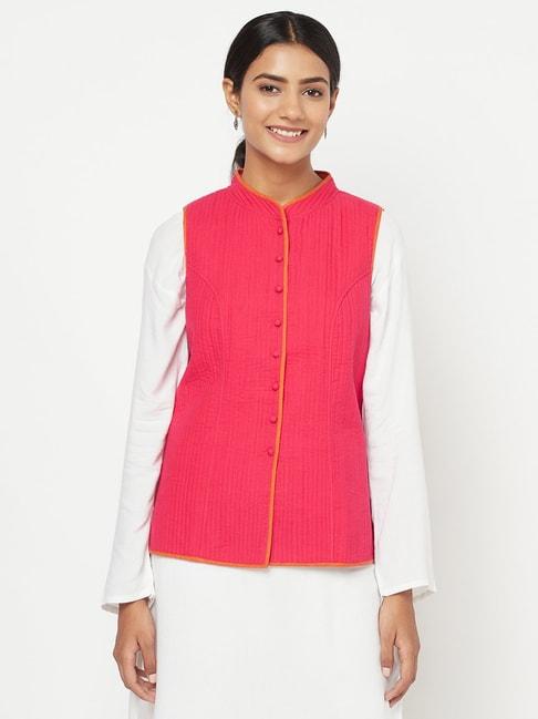 fabindia pink cotton reversible jacket