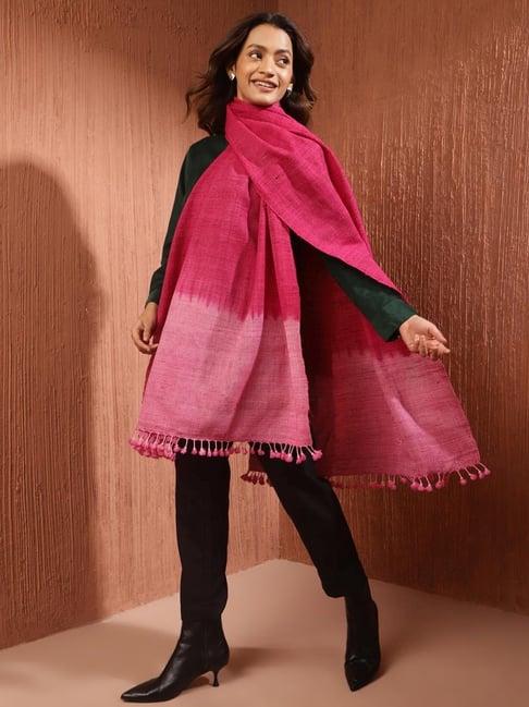 fabindia pink printed shawl
