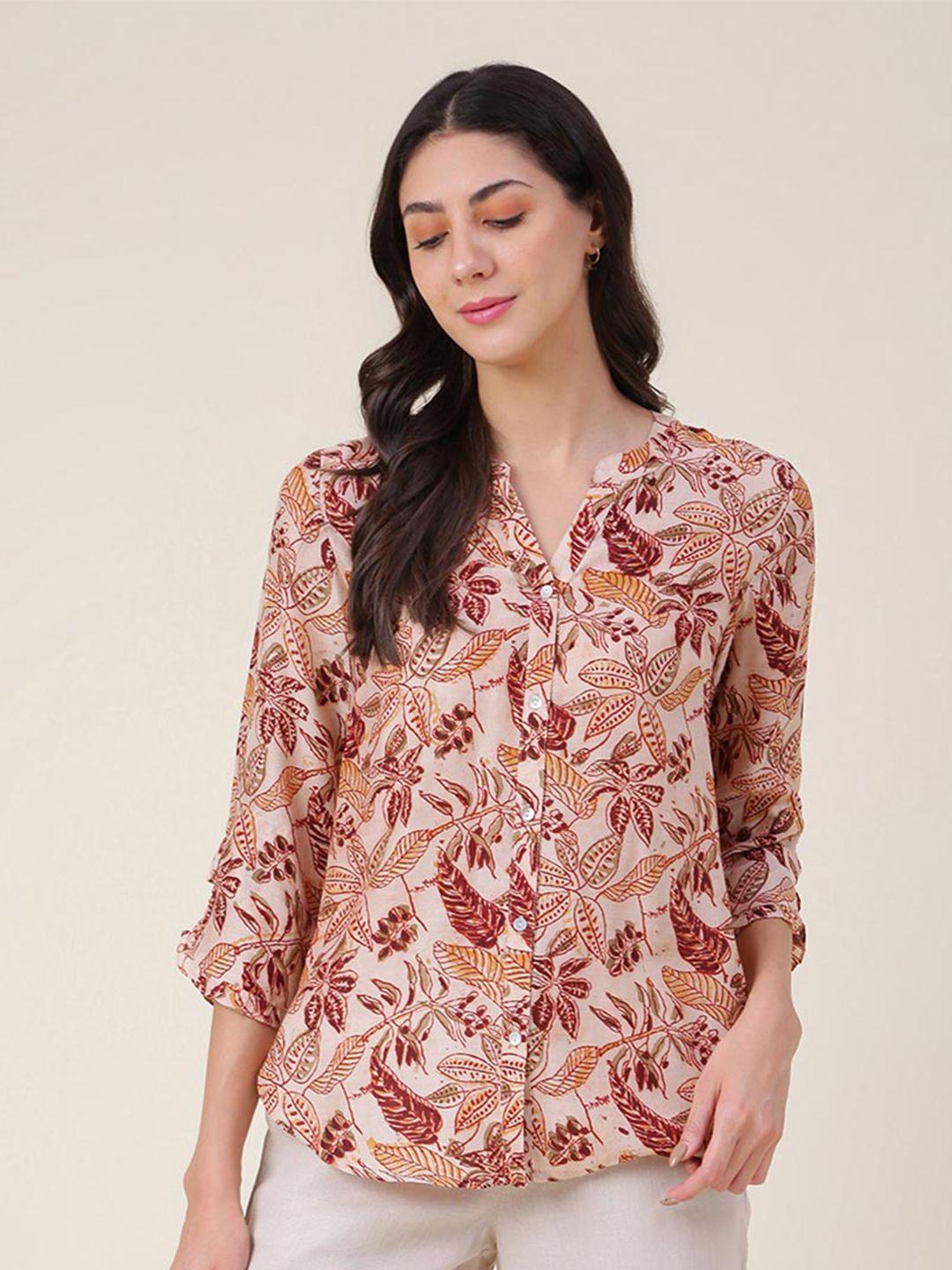fabindia women floral printed casual shirt