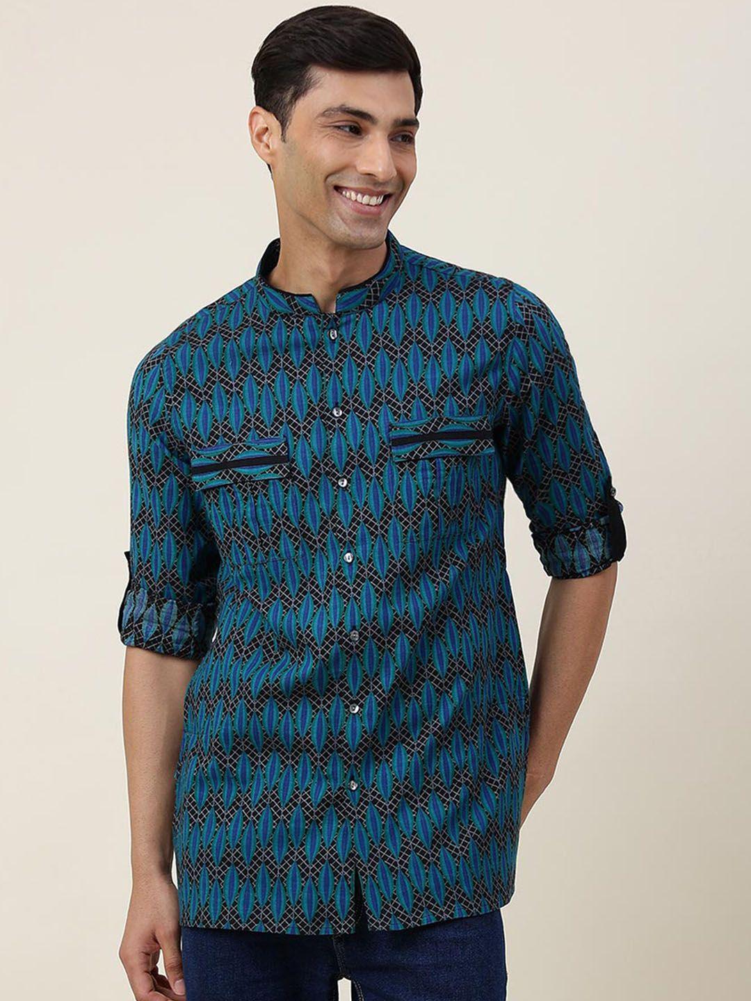 fabindia abstract printed cotton pathani kurta