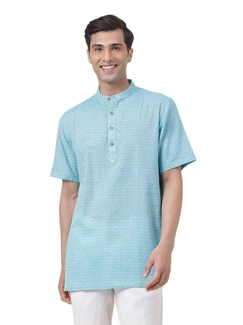 fabindia aqua comfort fit printed short kurta