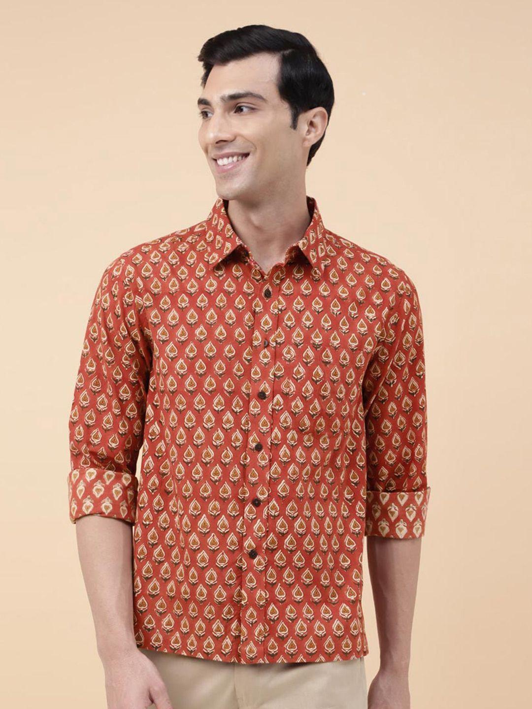 fabindia bagru printed cotton casual shirt