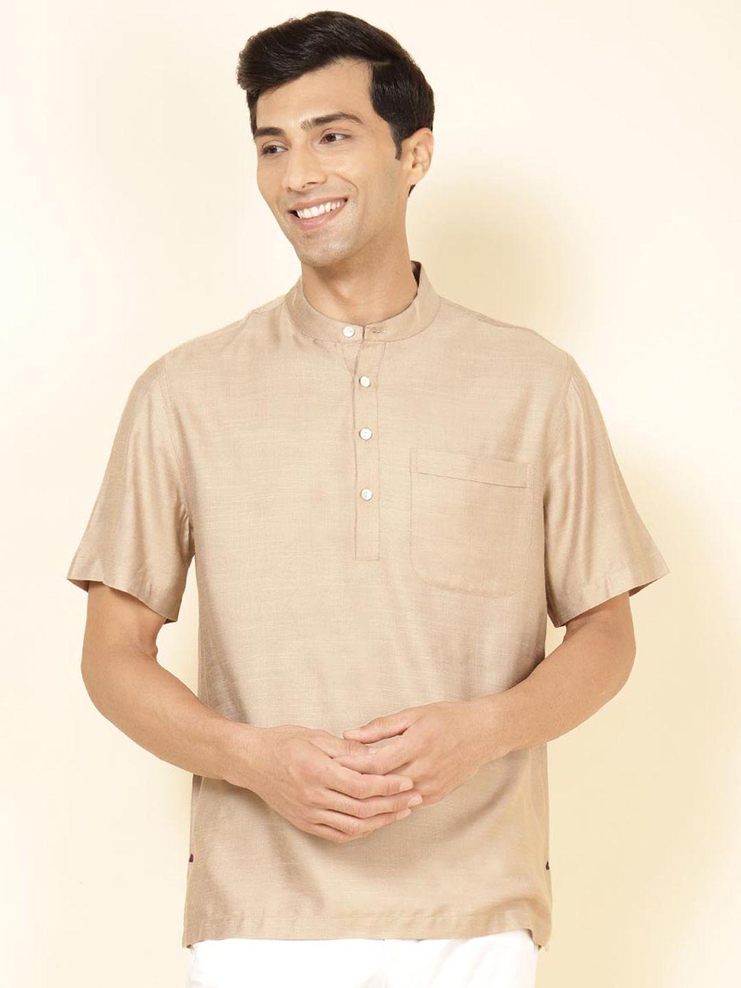 fabindia band collar casual shirt