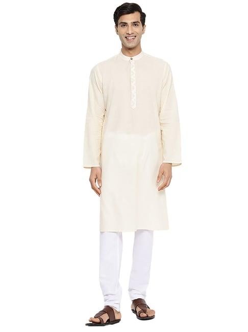 fabindia beige slim fit kurta