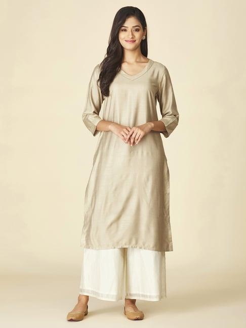 fabindia beige straight kurta