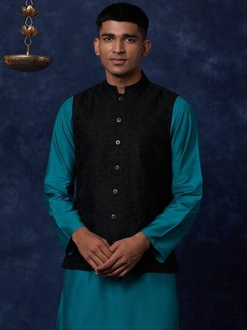 fabindia black comfort fit nehru jacket