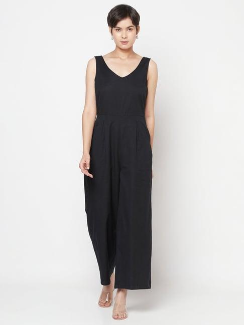 fabindia black cotton jumpsuit