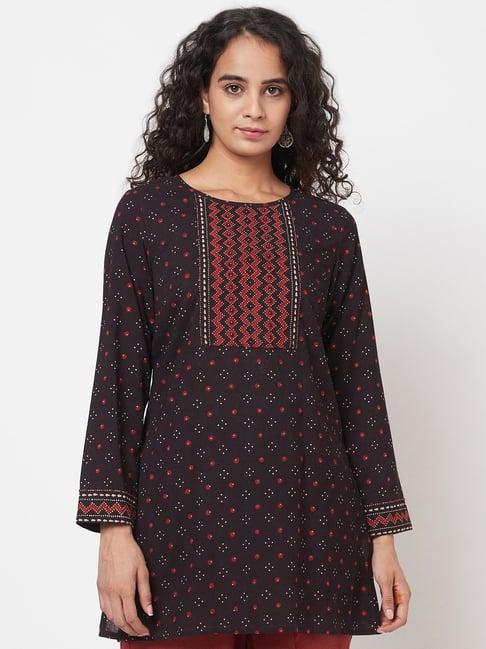 fabindia black cotton printed tunic