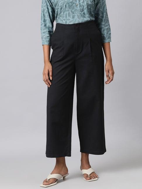 fabindia black cotton trouser