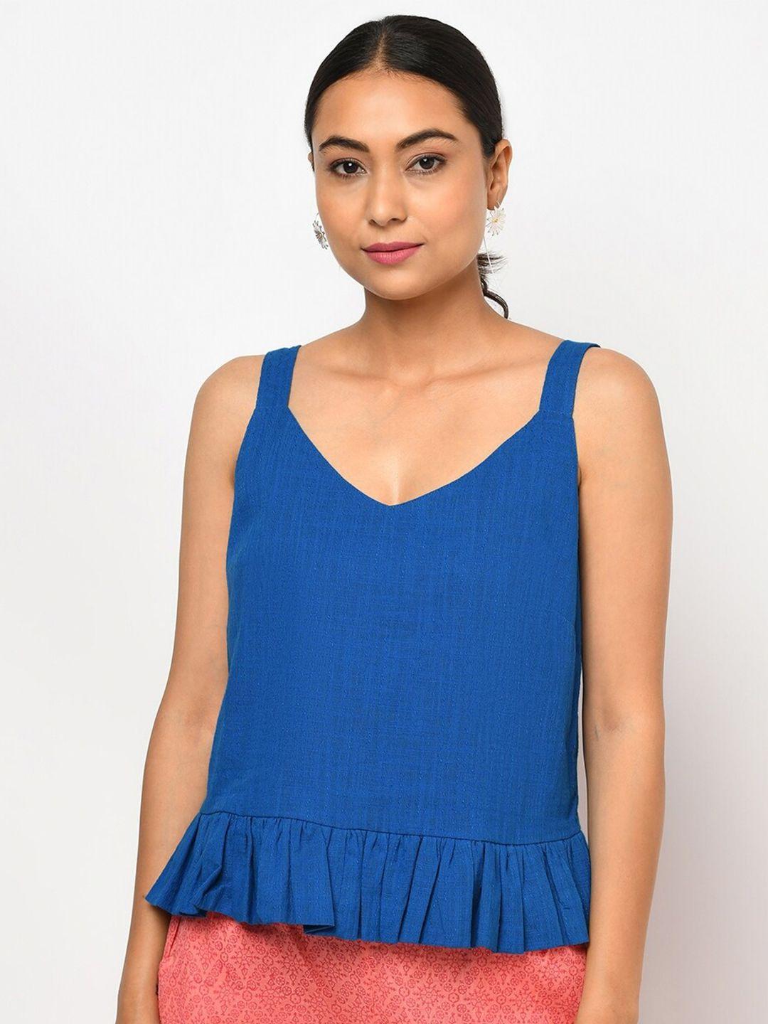 fabindia blue a-line top