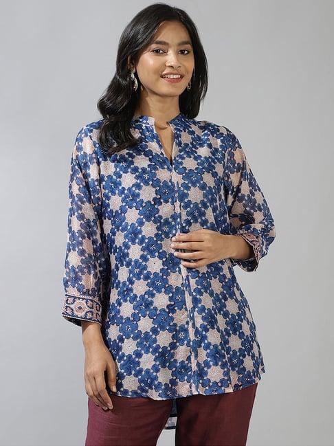 fabindia blue printed tunic