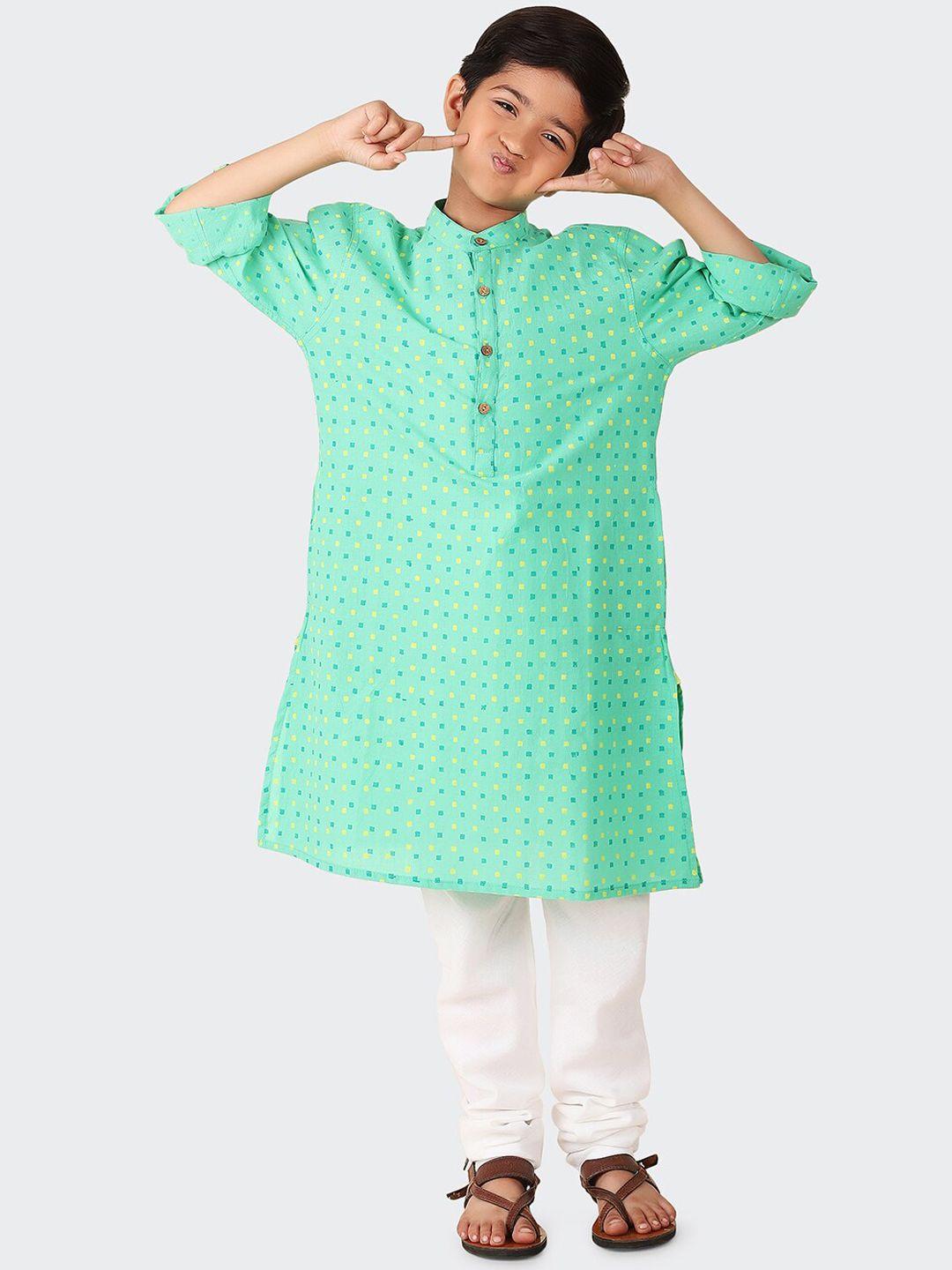 fabindia boys abstract printed cotton kurta