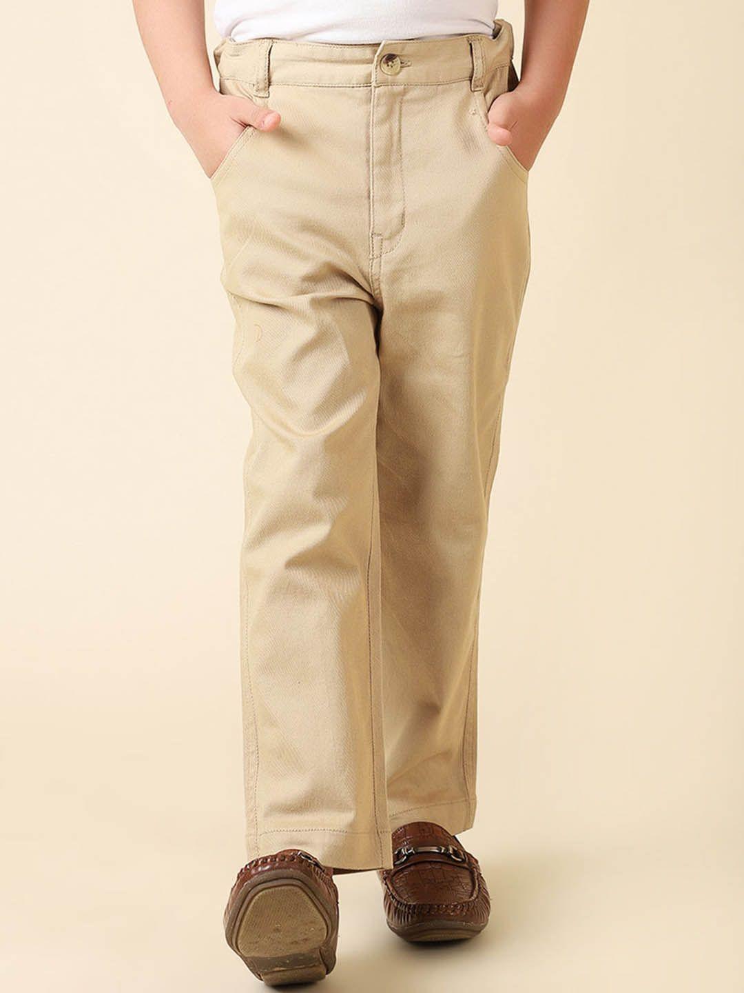 fabindia boys cotton regular fit chinos trousers