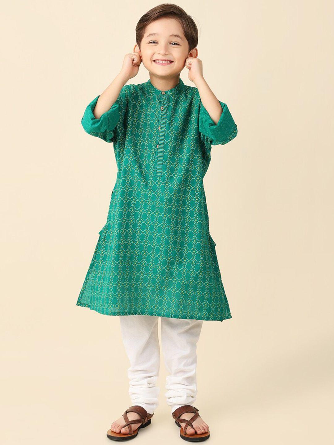 fabindia boys ethnic motifs printed cotton kurta