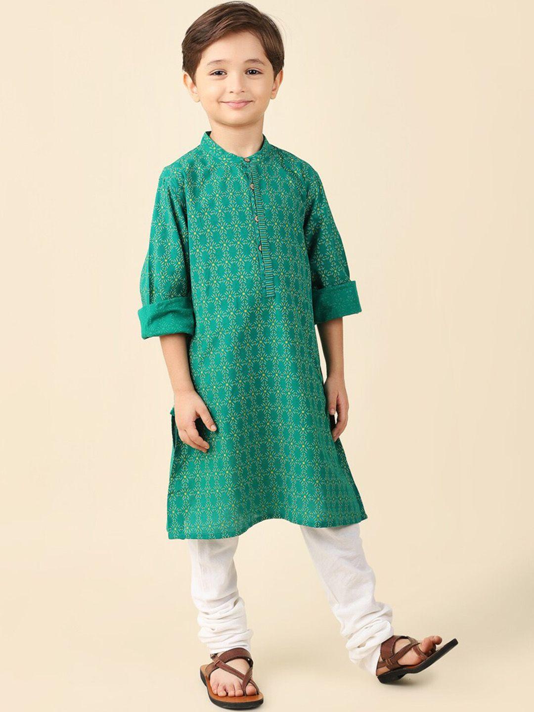 fabindia boys ethnic motifs printed cotton kurta