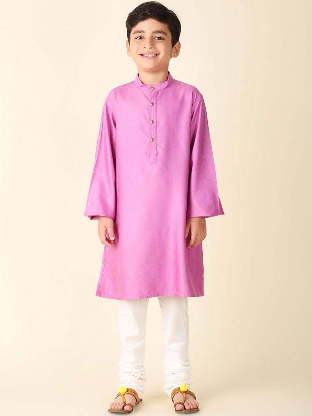 fabindia boys ethnic motifs regular kurta with churidar