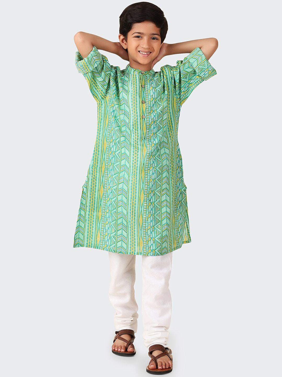 fabindia boys geometric printed cotton kurta