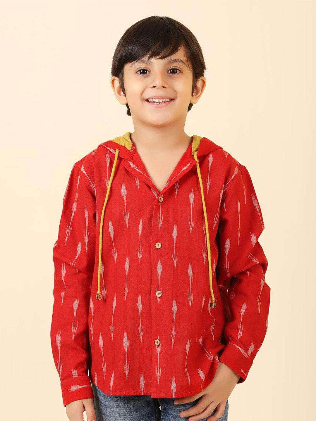 fabindia boys printed cotton casual shirt