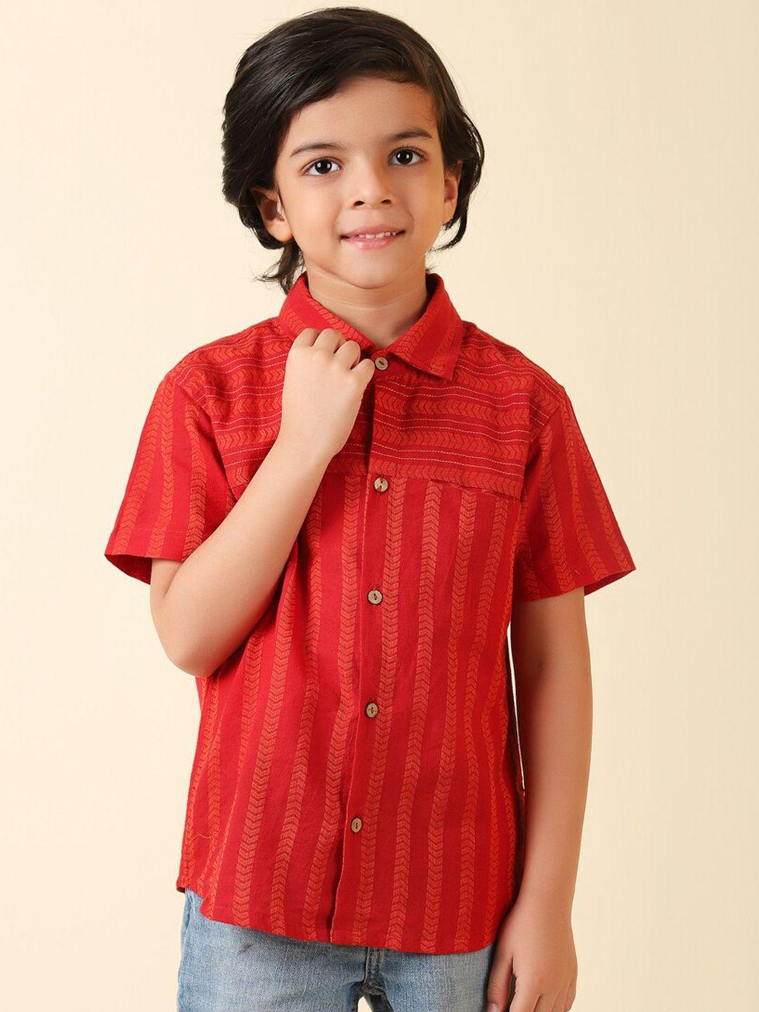 fabindia boys striped casual shirt