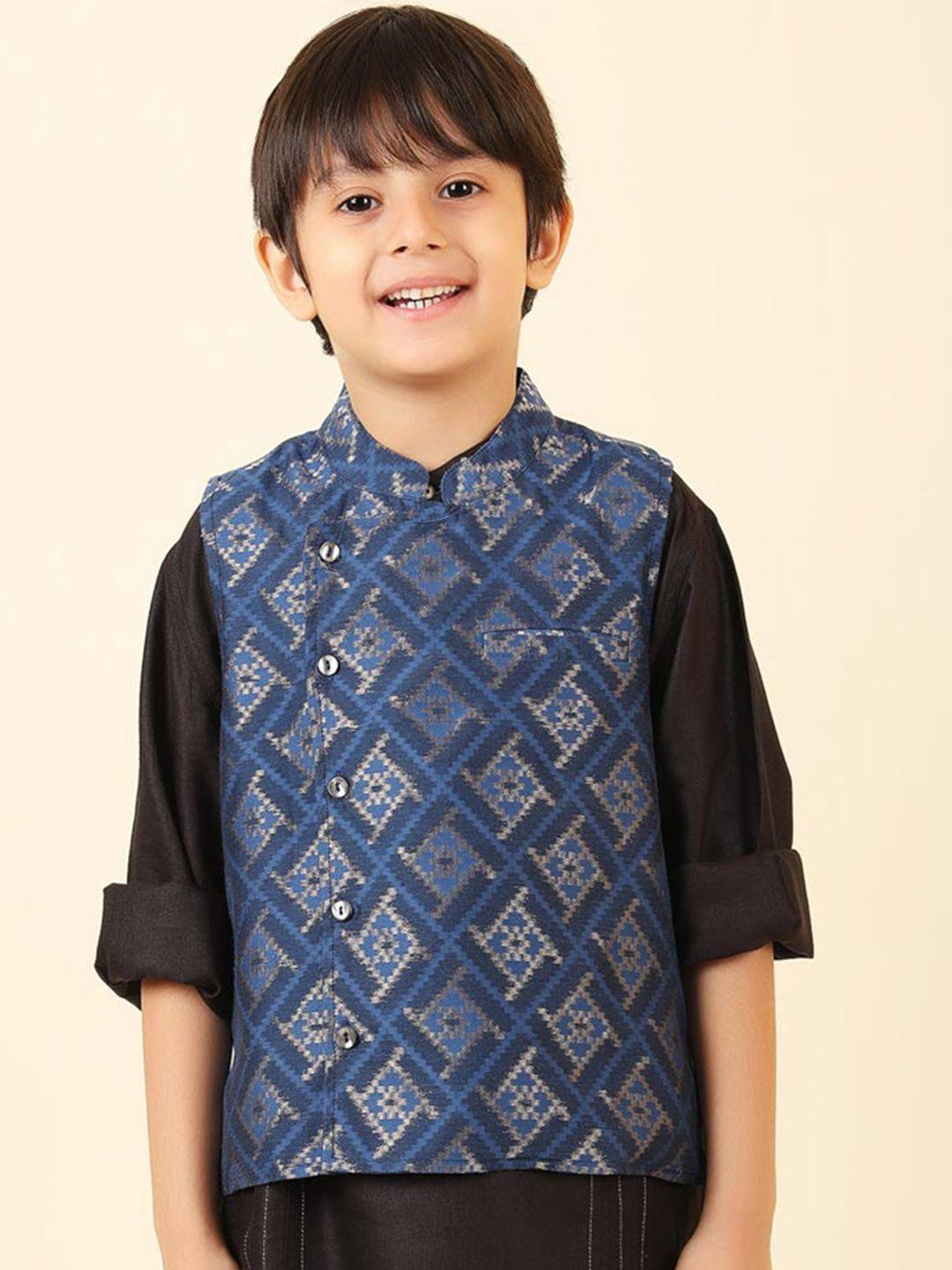 fabindia boys woven design nehru jacket