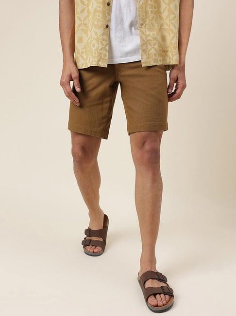 fabindia brown comfort fit shorts