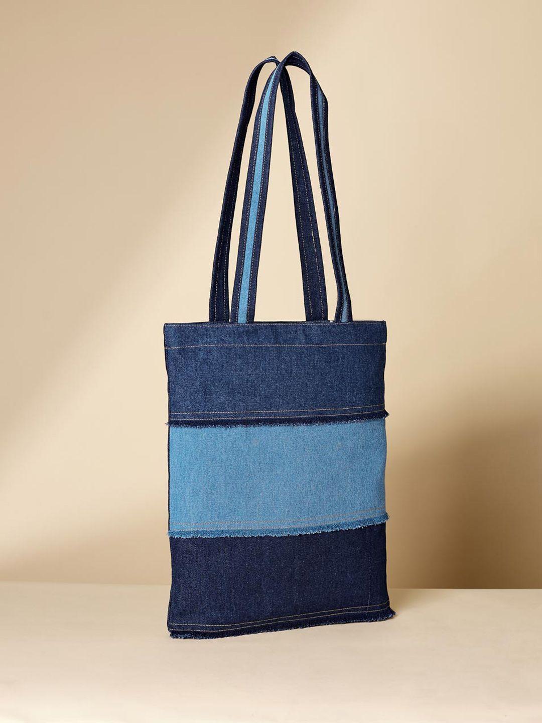 fabindia colourblocked structured shoulder bag