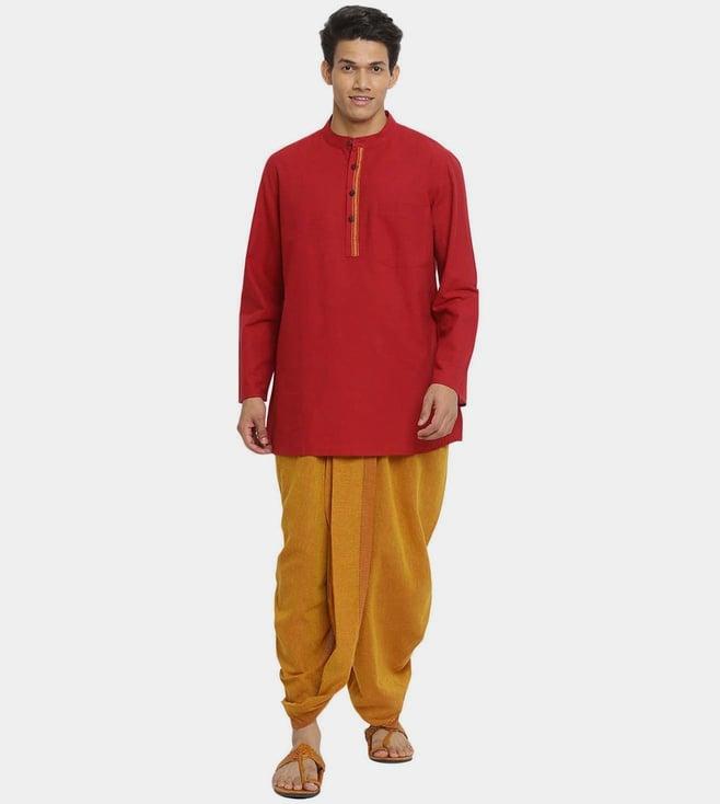 fabindia cotton chinese collar kurta set